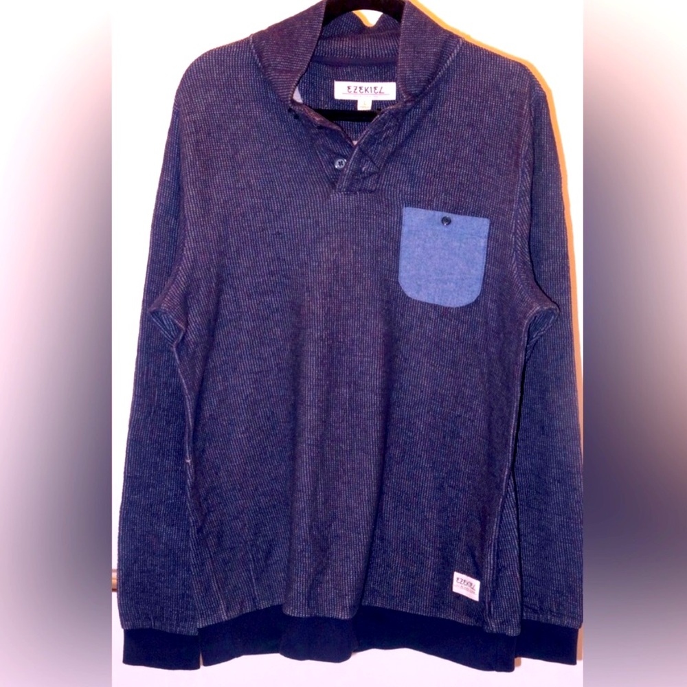 Ezekiel Navy Blue Sweater with Pocket